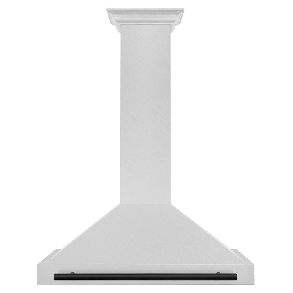 ZLINE KB4SNZ 30 MB 30-Inch Convertible Wall Mount Range Hood - Satin Stainless Steel with Matte Black Handle | Autograph Edition | Perfect for Modern Kitchens & Open-Concept Homes