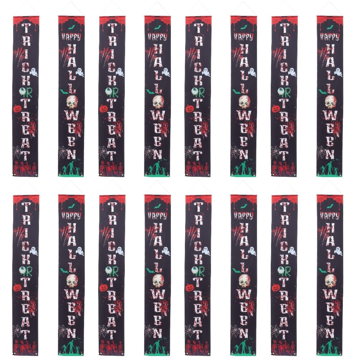 ABOOFAN 8 Sets Halloween Decorations - Themed Couplet Pendants, Door Banners & Hanging Ornaments for Spooky Home Decor | Perfect for Halloween Party, Front Door Decor & Indoor/Outdoor Halloween Festivities