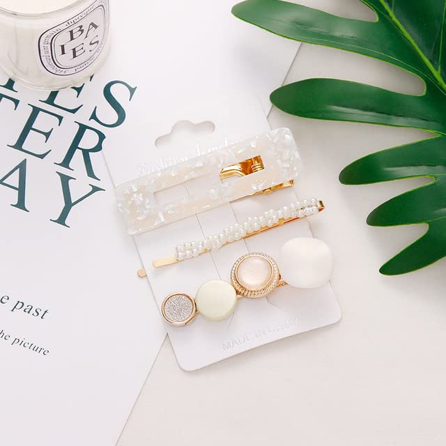 White Matt Hair Clips