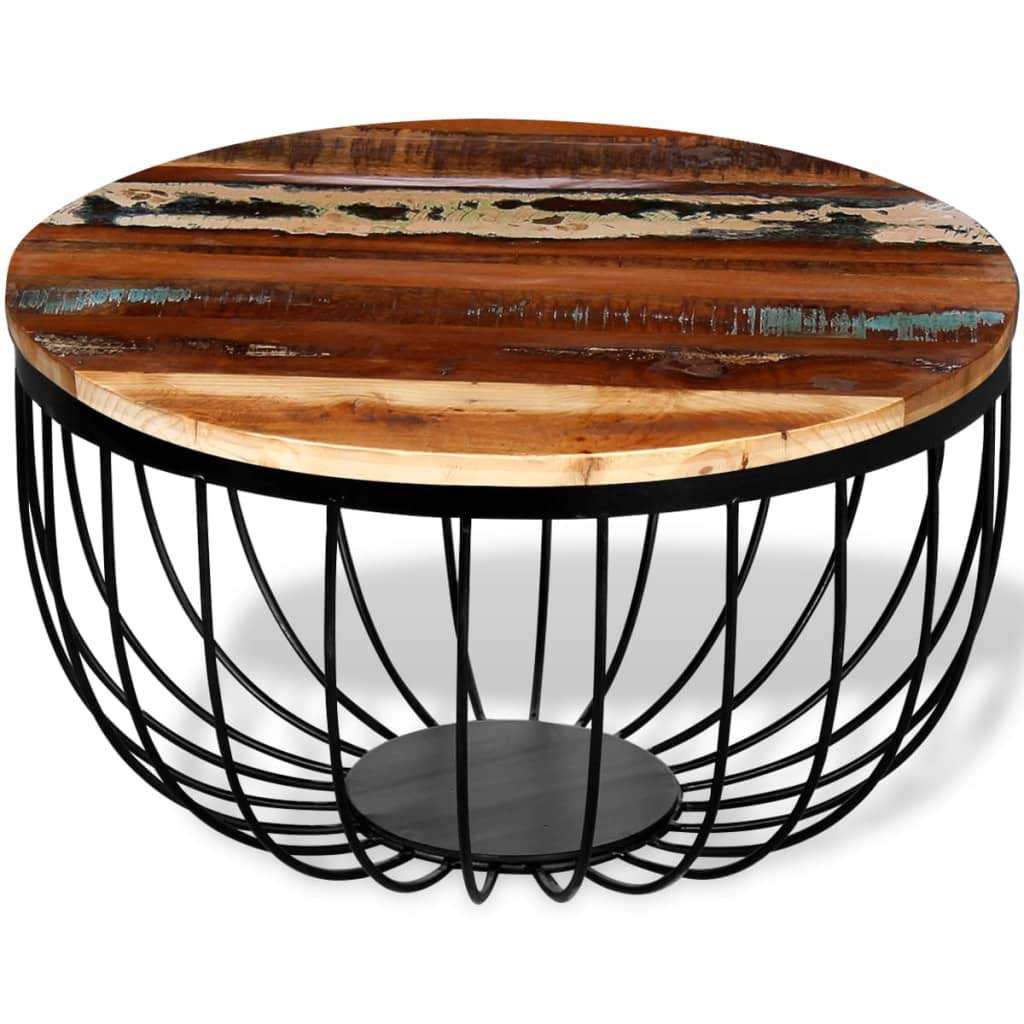Aisifx Rustic Coffee Table - Solid Reclaimed Wood, Industrial Farmhouse Style, Perfect for Living Room, Office, or Dorm Decor