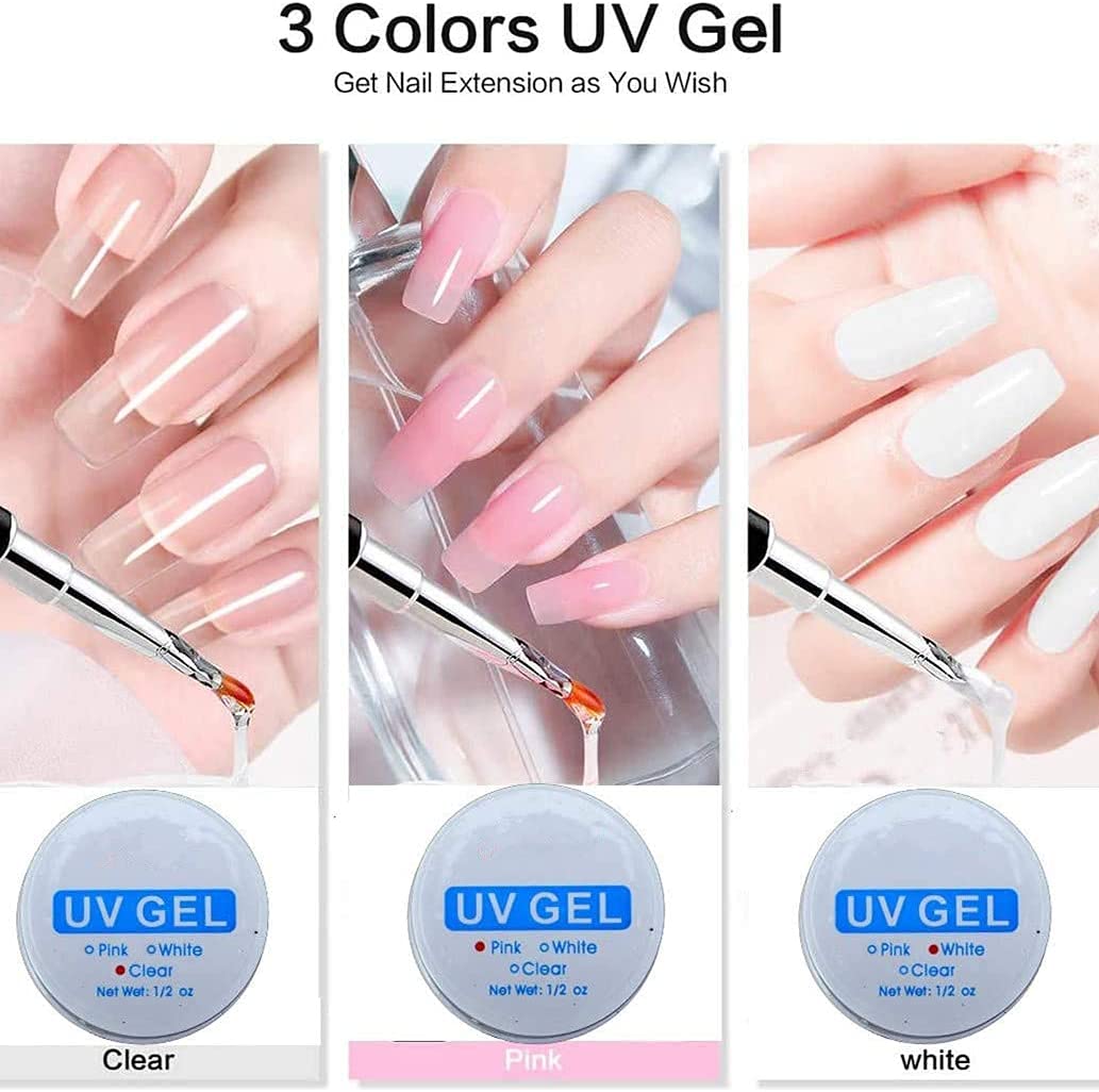Professional Warm Girl Builder Gel Nail Kit - 12 Colors Nail Extension Gel with Glitter Powders, 8pcs Acrylic Nail Brushes & Forms for Strong, Long-Lasting Manicures - Perfect for DIY Nail Art, Salon Extensions & At-Home Nail Care