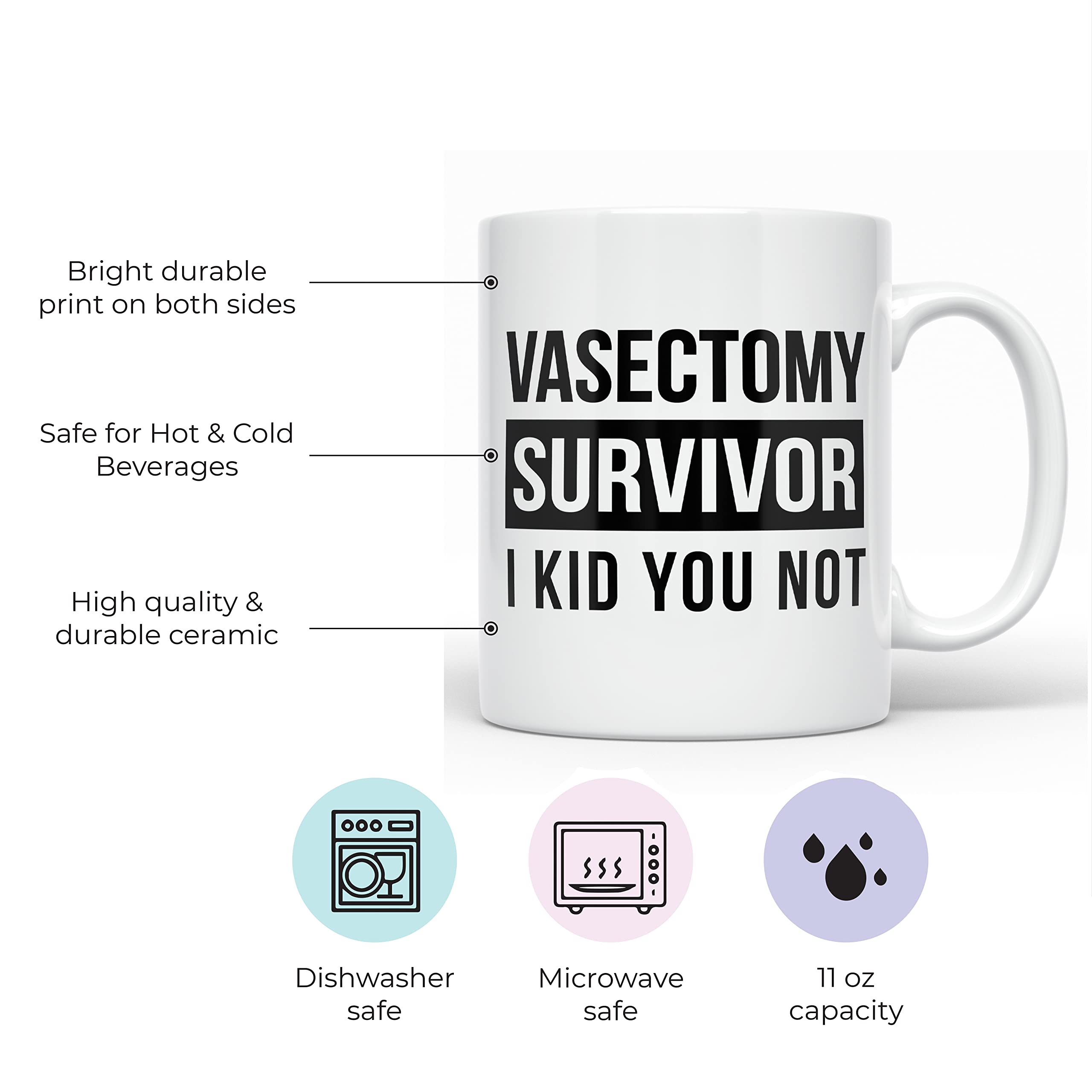 Funny Vasectomy Coffee Mug for Men - 11oz White Ceramic Cup - Humorous Get Well Gift for Vasectomy Recovery - Perfect for Post-Surgery Coffee Breaks & Doctor Appointments