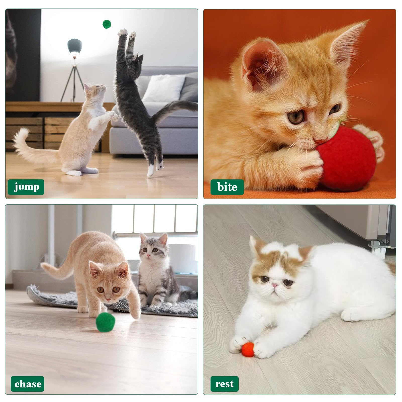 Interactive Cat Toys Ball Launcher Set - 31pcs Christmas Cat Balls with Pom Poms for Indoor Cats | Fun Fetch Toy for Kittens & Adult Cats | Perfect Holiday Gift & Playtime Activity