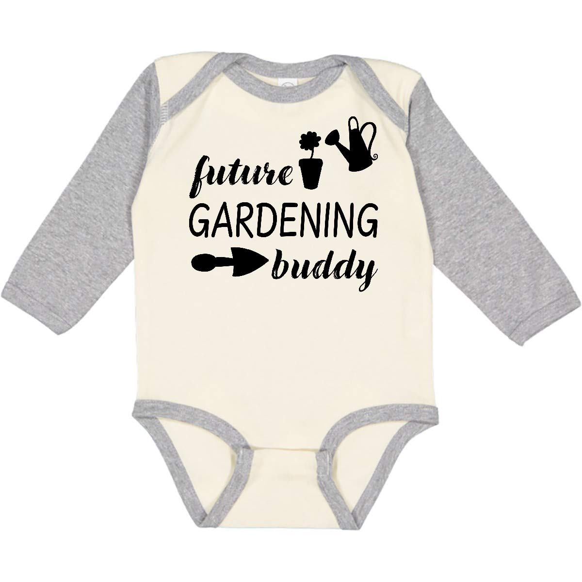 Inktastic Future Gardening Buddy Baby Long Sleeve Bodysuit - Organic Cotton Creeper for Infants & Toddlers - Perfect for Outdoor Play, Gardening Activities & Family Adventures