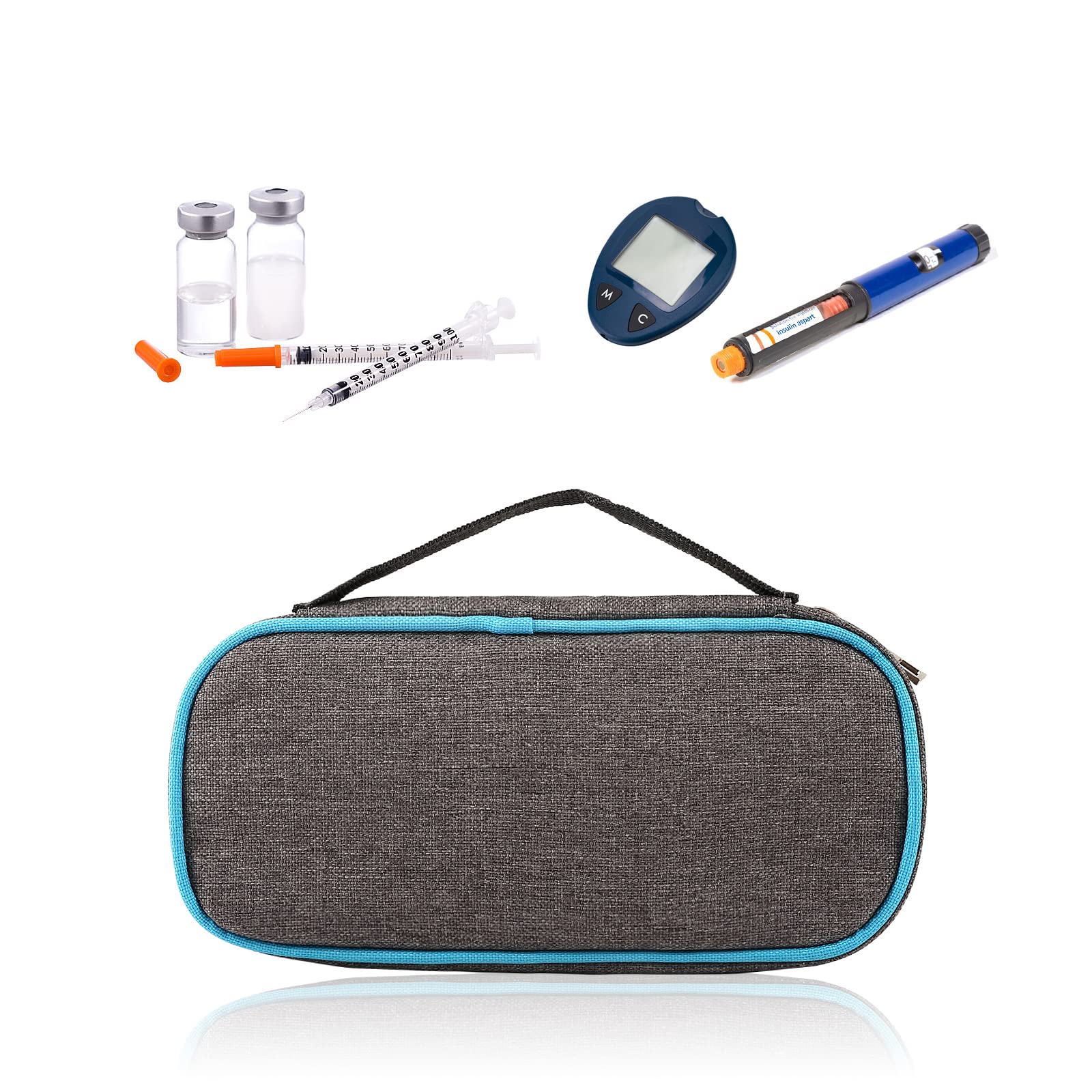 **Insulin Travel Cooler Bag with 2 Ice Packs - Diabetic Kit for Insulin Pens & Vials Storage - Portable Insulated Diabetes Organizer for Travel, Work & Daily Use**