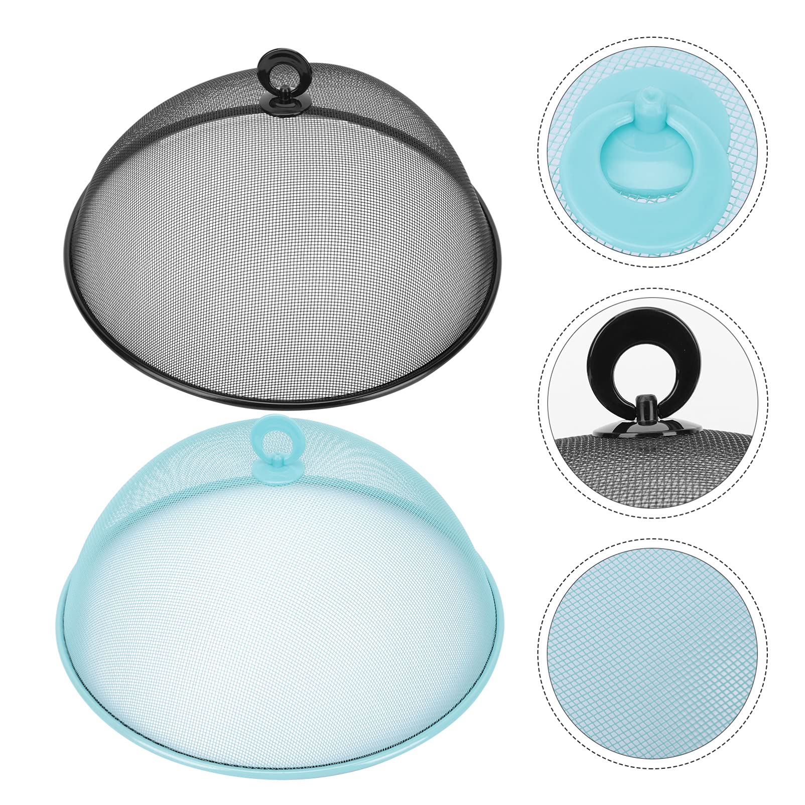 Mesh Food Cover 2pcs - 35x35cm Iron Dome Lid for Outdoor Picnic & BBQ