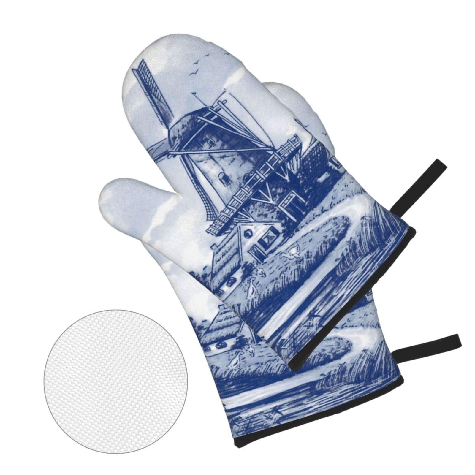 4pcs Heat Resistant Oven Mitts and Pot Holders Set - 500°F Kitchen Gloves for Cooking, Baking, Grilling - Non-Slip BBQ Accessories for Safe Handling Hot Pans & Dishes (Perfect for Home Kitchen, Outdoor BBQ & Camping)