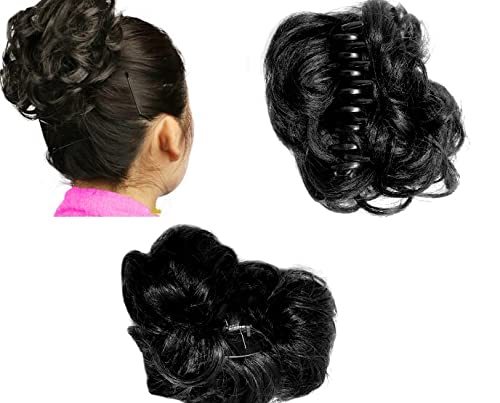 Premium Artificial Juda Hair Bun with Clutch - Black Hair Extension for Women & Girls | Perfect for Weddings, Parties & Everyday Styling (Pack of 1)
