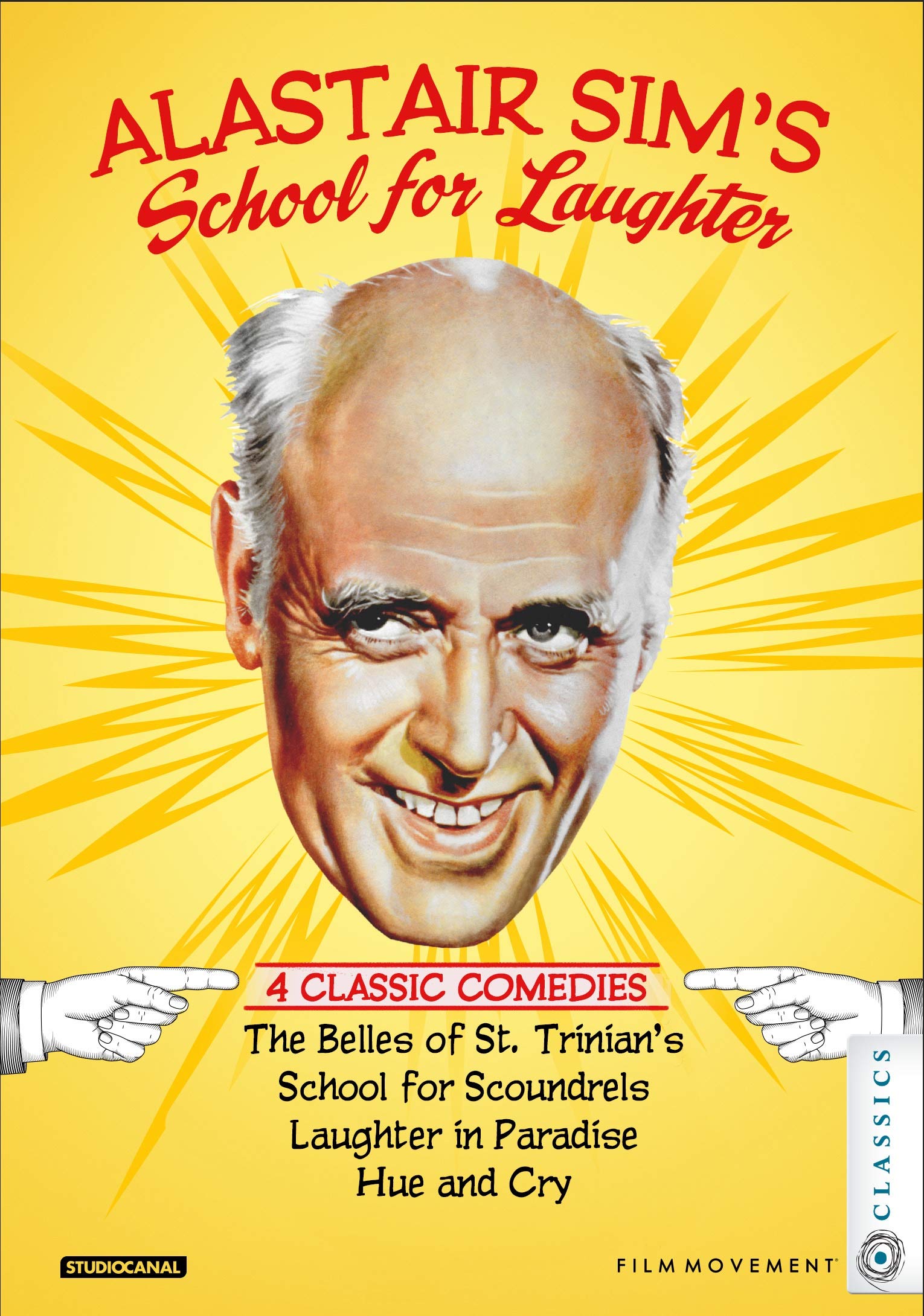 Alastair Sim's School for Laughter: 4 Classic British Comedies Blu-ray Collection - The Belles of St. Trinian's, School for Scoundrels, Laughter in Paradise, Hue and Cry | Perfect for Movie Nights & British Comedy Fans