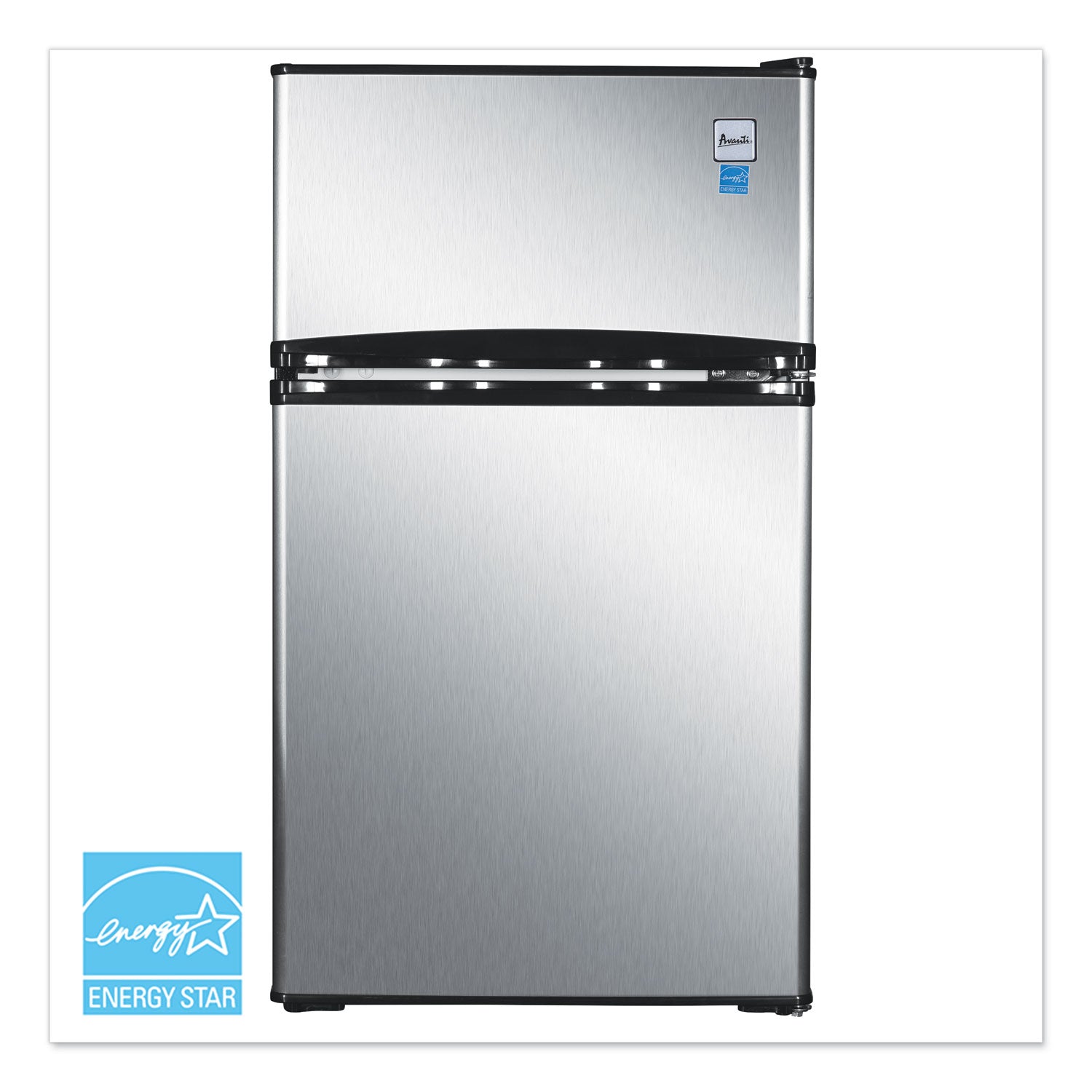 Avanti 3.1 Cu. Ft Counter Height Refrigerator Freezer - 2 Door Compact Fridge in Black Stainless Steel for Kitchen, Bar, Office or Dorm Room