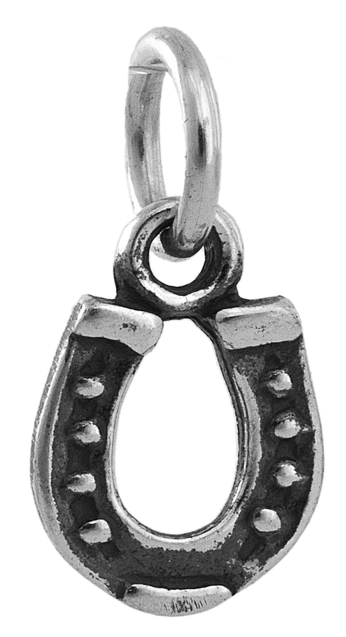 Lucky Sterling Silver Tiny Horseshoe Charm & Necklace - Small Horseshoe Pendant for Good Luck - Perfect for Jewelry Making, Gifts, and Everyday Wear
