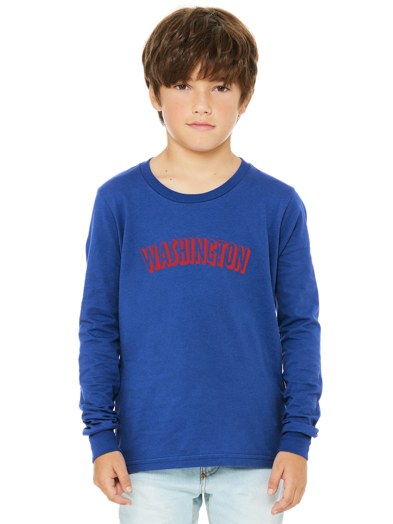Daxton Youth Long Sleeve Washington Basic T-Shirt for Boys - Soft Cotton Casual Tee for School, Sports & Everyday Wear