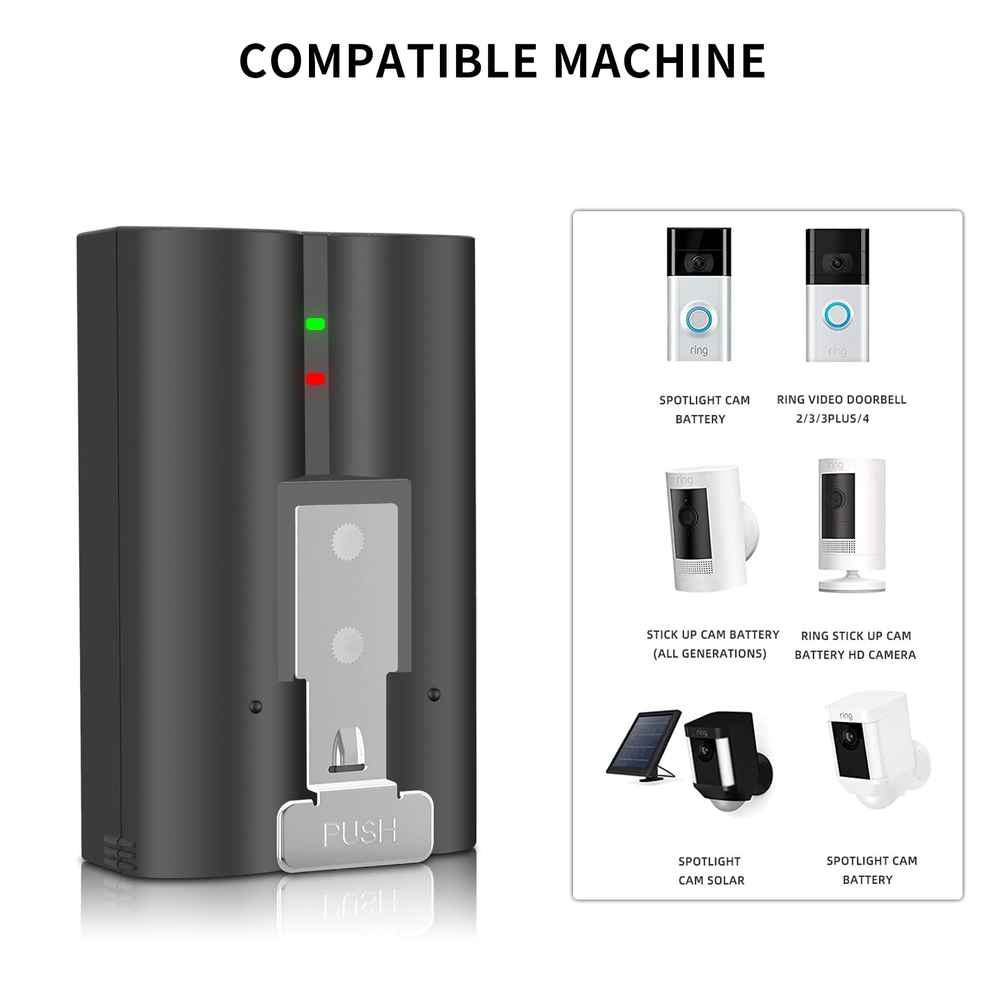 6 Pack 6040mAh Replacement V4 Battery with Charger Station for Ring Video Doorbell 2/3/3 Plus/4, Spotlight Camera & Stick Up Cam - Rechargeable Lithium-Ion Battery Pack for Home Security (3.65V, Long-Lasting Power) - Perfect for Continuous Surveillance & Outdoor Monitoring