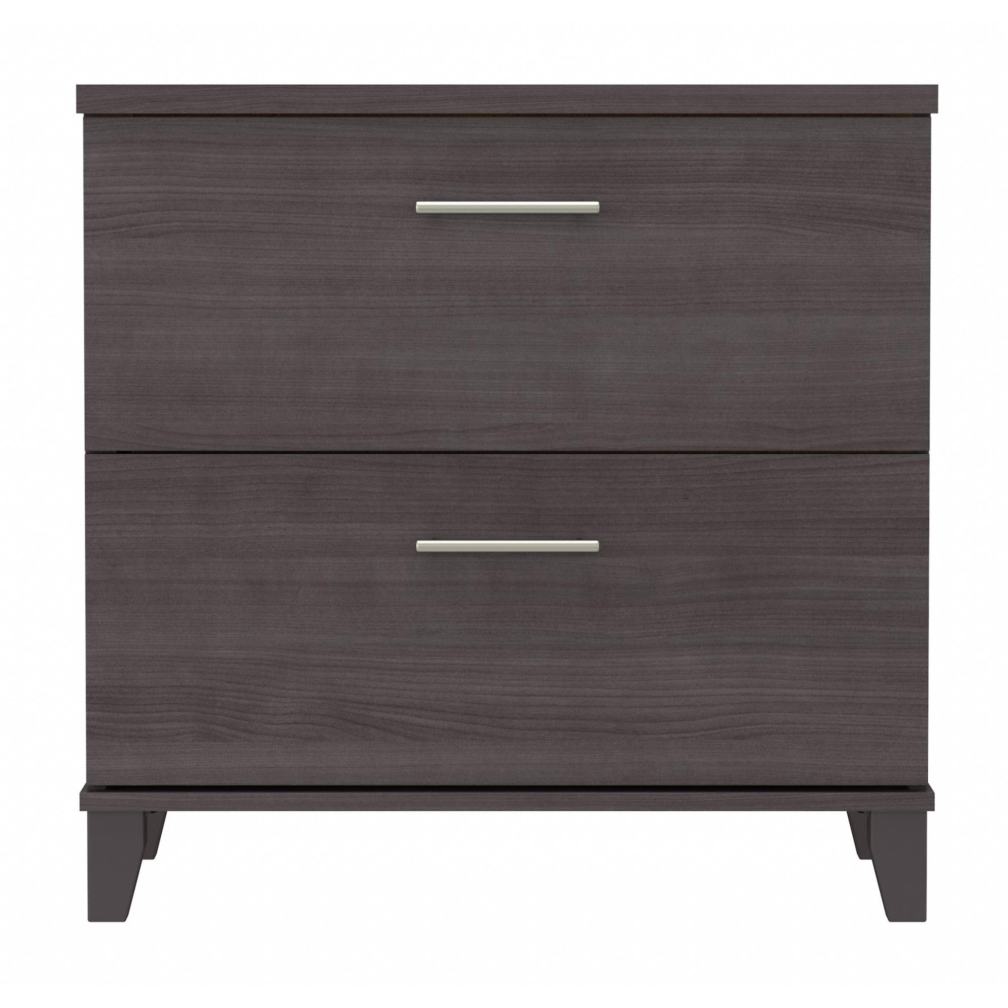 Bush Furniture Somerset 2-Drawer Lateral File Cabinet in Storm Gray - Office Storage Solution for Documents & Supplies | Perfect for Home & Business Workspaces