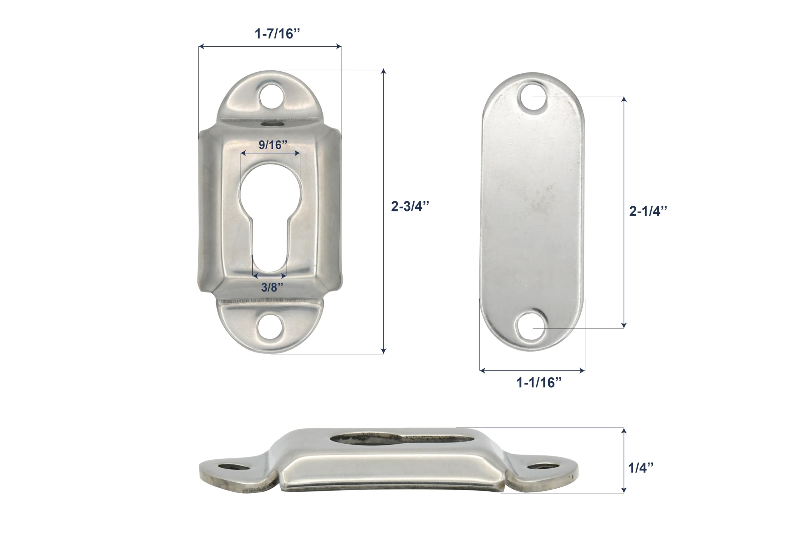 Vinland Marine Flush Mount Boat Ladder Bracket Hardware - Heavy Duty Dock & Pontoon Ladder Mounting Kit - Transom & Gunwale Ladder Replacement Parts for Boats - Perfect for Marine, Fishing & Water Sports Activities