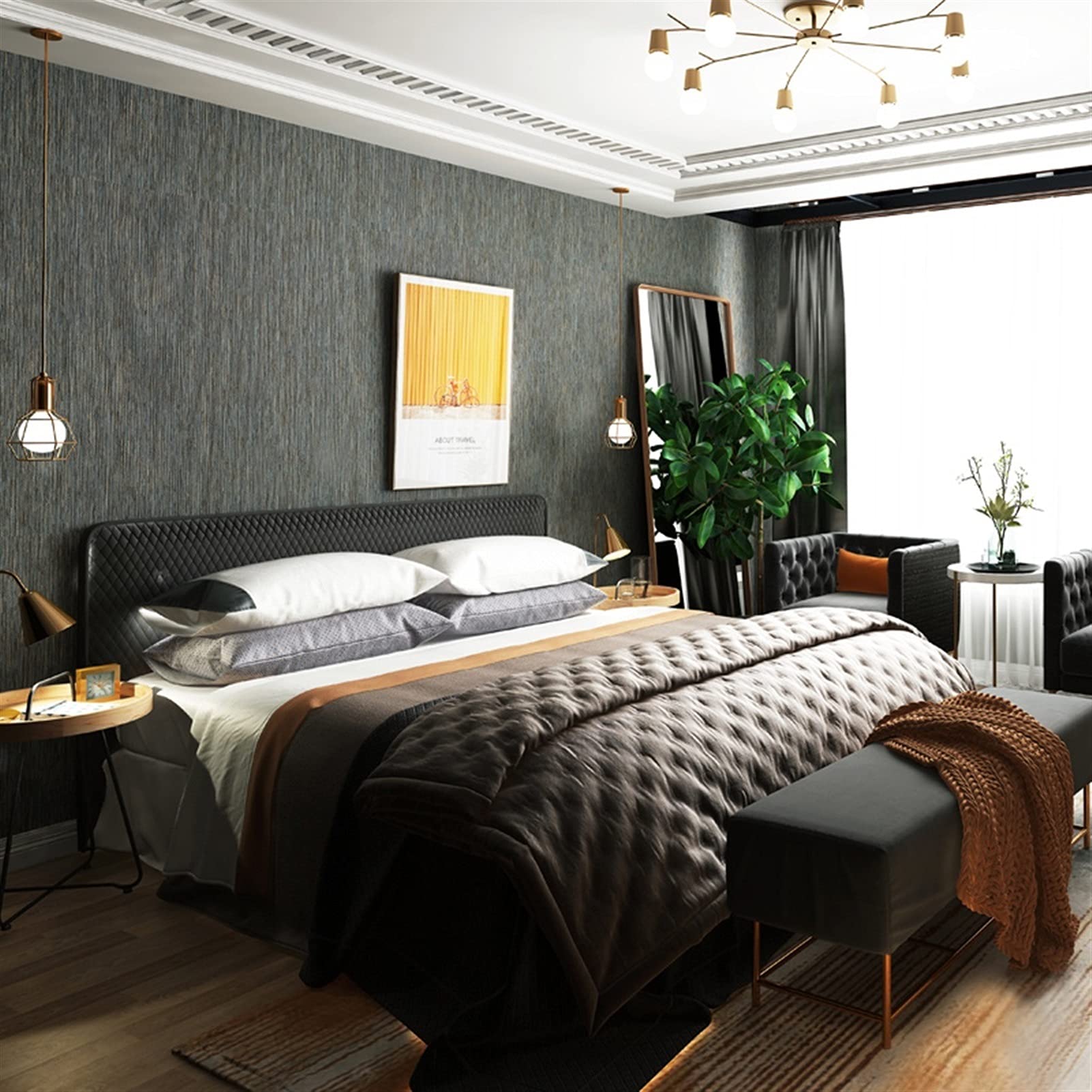 Modern Minimalist Thick 3D Pinstripe Wallpaper - Seamless Peel & Stick for Bedroom, Living Room, Study, Restaurant, Hotel Decor | Waterproof & Easy to Install