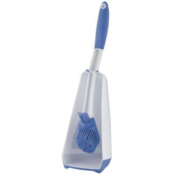 Oates Hi Genie Toilet Brush and Holder Set - Modern Bathroom Cleaning Tool for Toilet Bowl Scrubbing and Hygiene Maintenance - Perfect for Home, Office, and RV Use