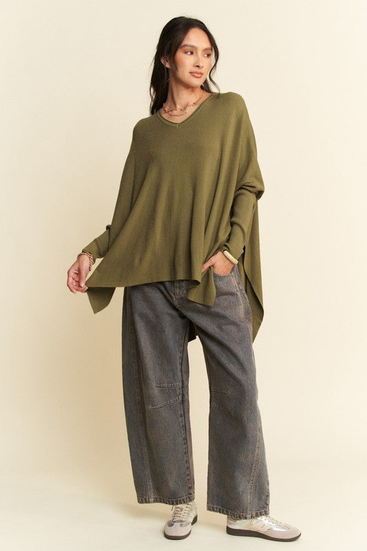 Stylish Batwing Sleeve Olive Green Resort Top for Women - Perfect for Vacation, Beach Getaways & Summer Outfits