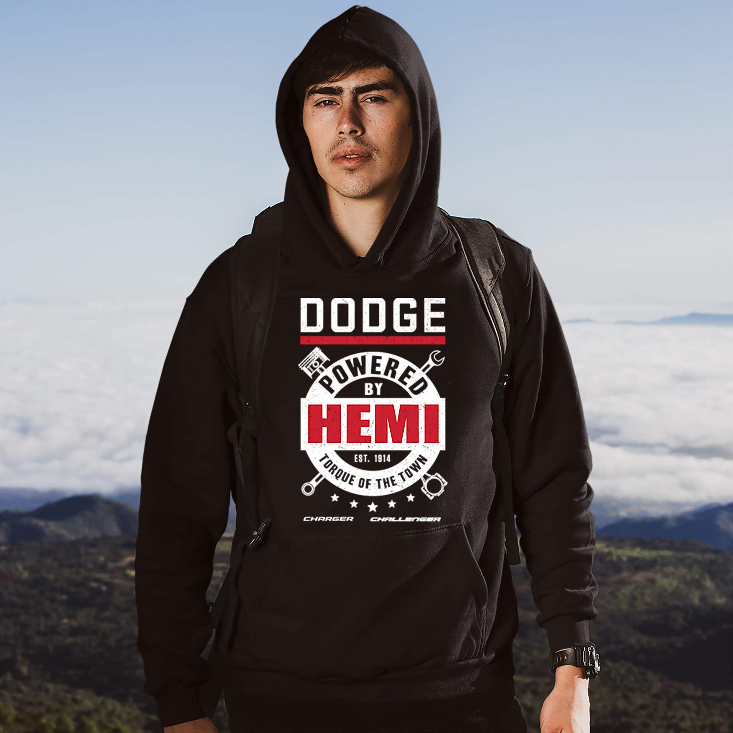 Official Licensed Dodge Charger Challenger Hemi Sweatshirt | Men's Graphic Pullover Hoodie | Perfect for Car Enthusiasts & Racing Fans