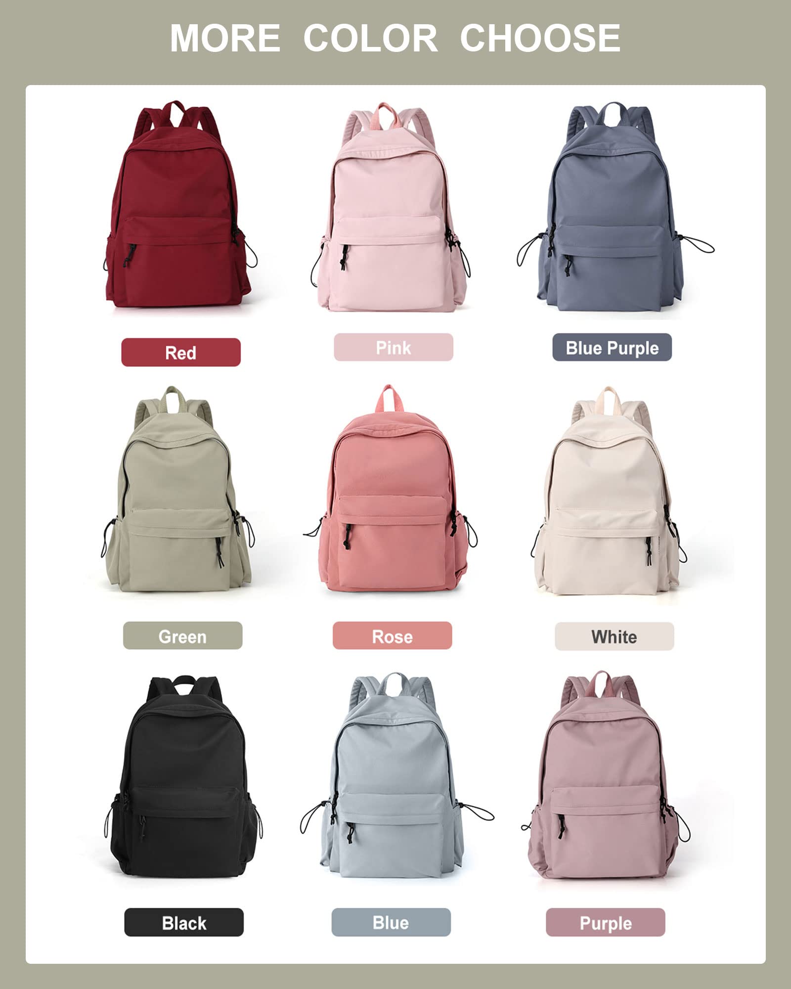 BJLFS Water Resistant School Backpack for Teens - Lightweight Green Book Bag for Middle & High School Girls & Boys | Perfect for Daily Use, Travel & Outdoor Activities