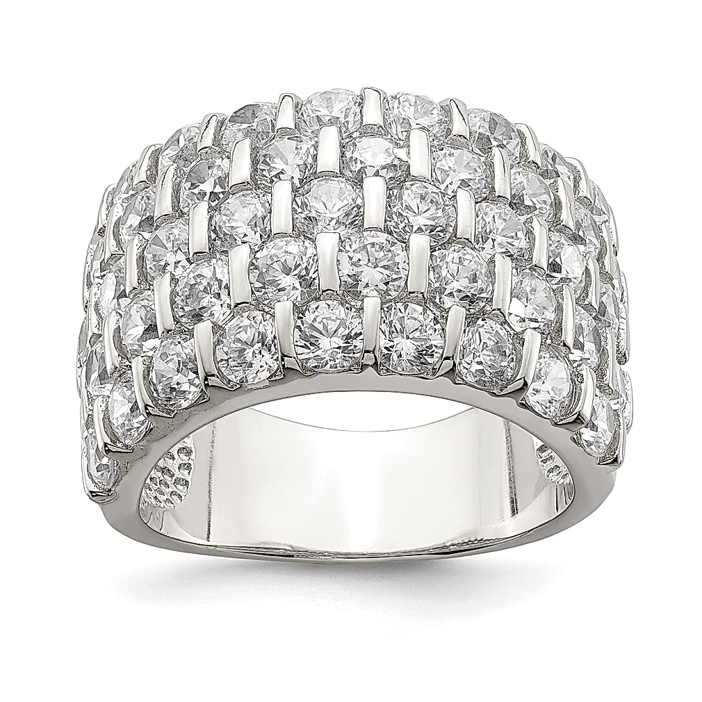 925 Sterling Silver Cubic Zirconia Wide Wedding Band Ring for Women - Elegant CZ Stone Bridal Jewelry - Perfect Anniversary & Engagement Gift for Her - Ideal for Weddings, Proposals & Special Occasions