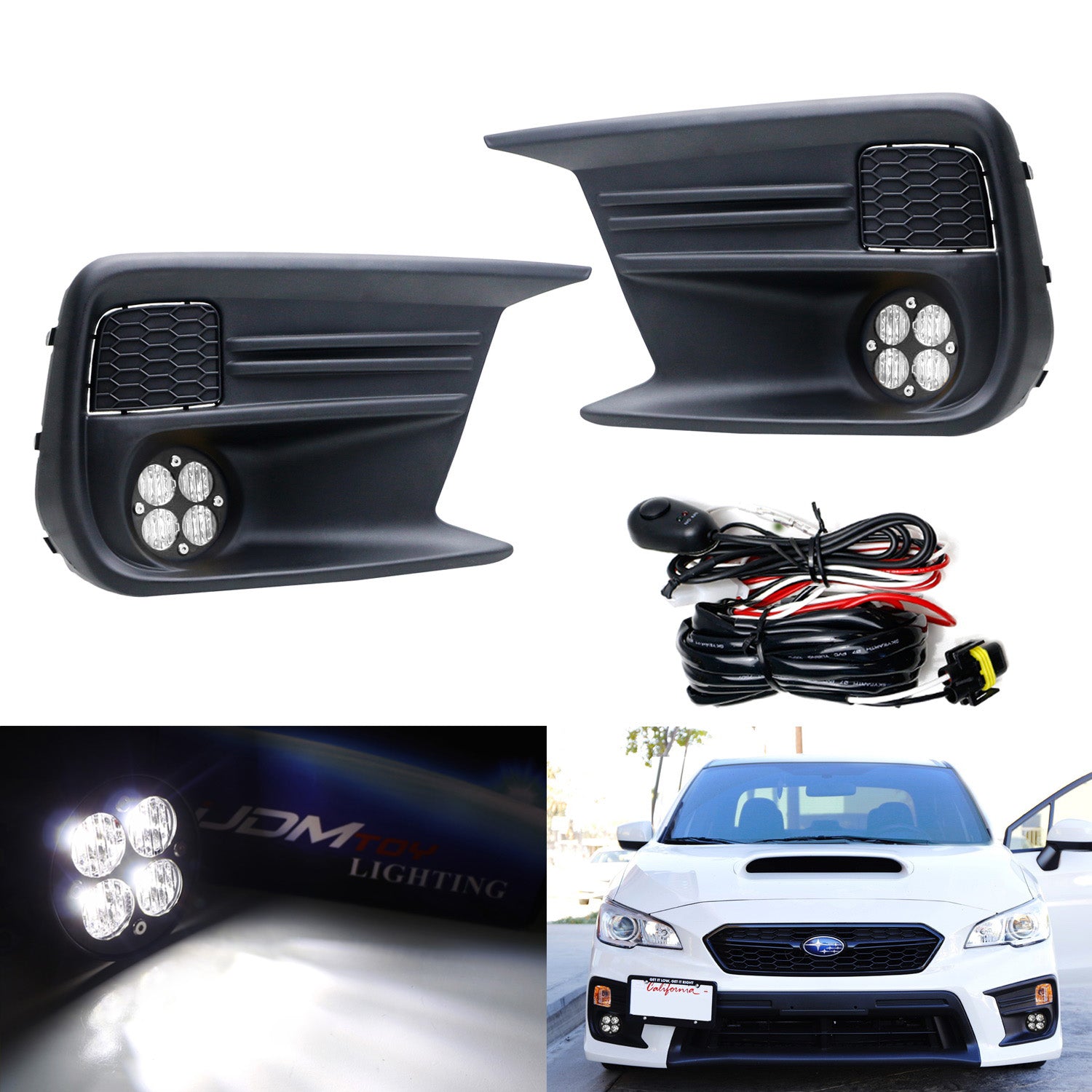 18-21 Subaru WRX/STI Clear Lens LED Fog Lights Kit - SAE Certified Wide Angle Flood Beam for Improved Visibility in Rain & Fog - Perfect for Night Driving & Off-Road Adventures