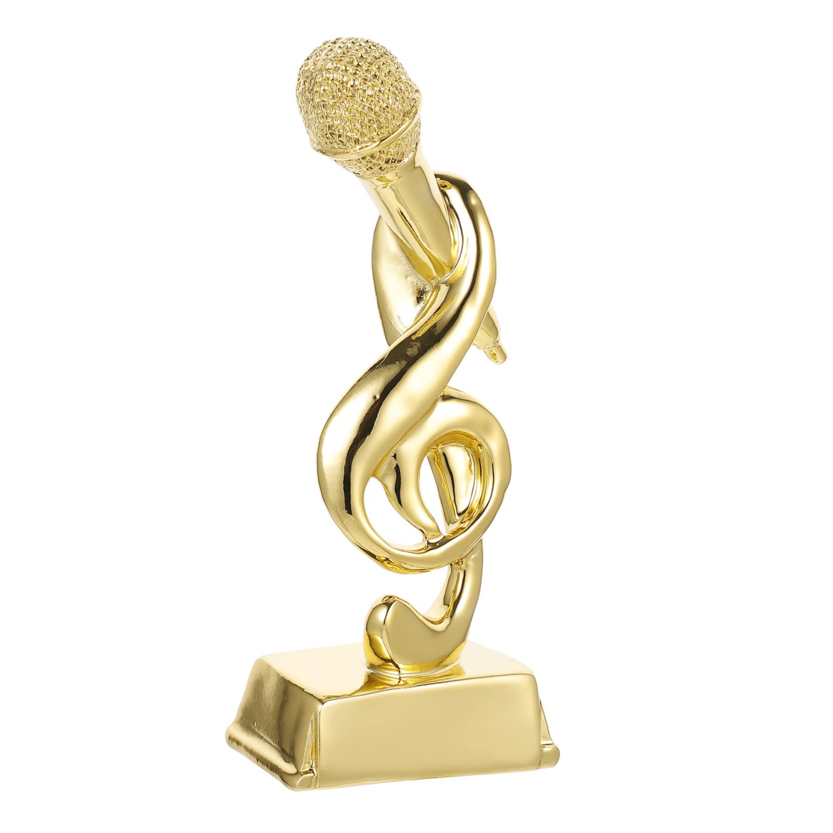 Golden Border Musical Trophy - Grammy Award Style Sports Trophy Statue with Microphone - Crystal & Resin Decor for Sports, Kids, and Competition Awards - Perfect for Home, Office, and Event Decorations