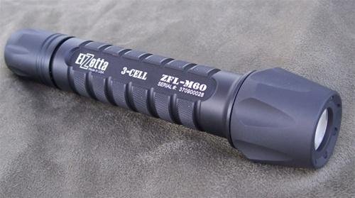Elzetta ZFL-M60-SS3C Tactical LED Flashlight - High Lumens Weapon Light with Standard Bezel, M60 Module, 3-Cell Battery, Click Switch - Perfect for Military, Law Enforcement & Outdoor Adventures