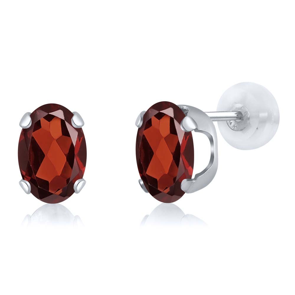 14K Yellow or White Gold 8X6MM Oval Birthstone Stud Earrings for Women & Men | Gemstone Jewelry Gift for Anniversary, Birthday & Special Occasions | Gem Stone King