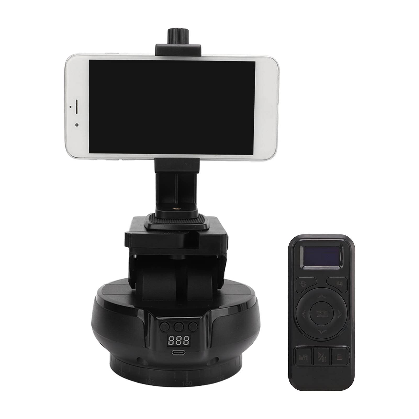 Yctze Motorized Panoramic Tripod Head - 360° Rotating 2.4G Wireless Remote Pan Tilt Head with Remote Control & Phone Clip for DSLR, Mirrorless Cameras & Smartphones - Perfect for Time-Lapse Photography, Vlogging & Live Streaming