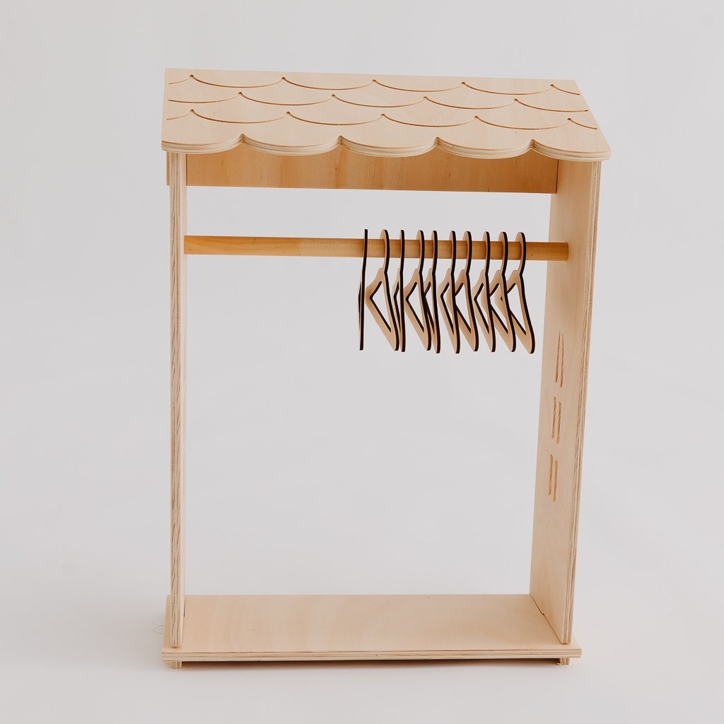 Stylish Doll Clothes Rack for American Girl & Barbie - Perfect for Kids Room Organization & Playtime Display