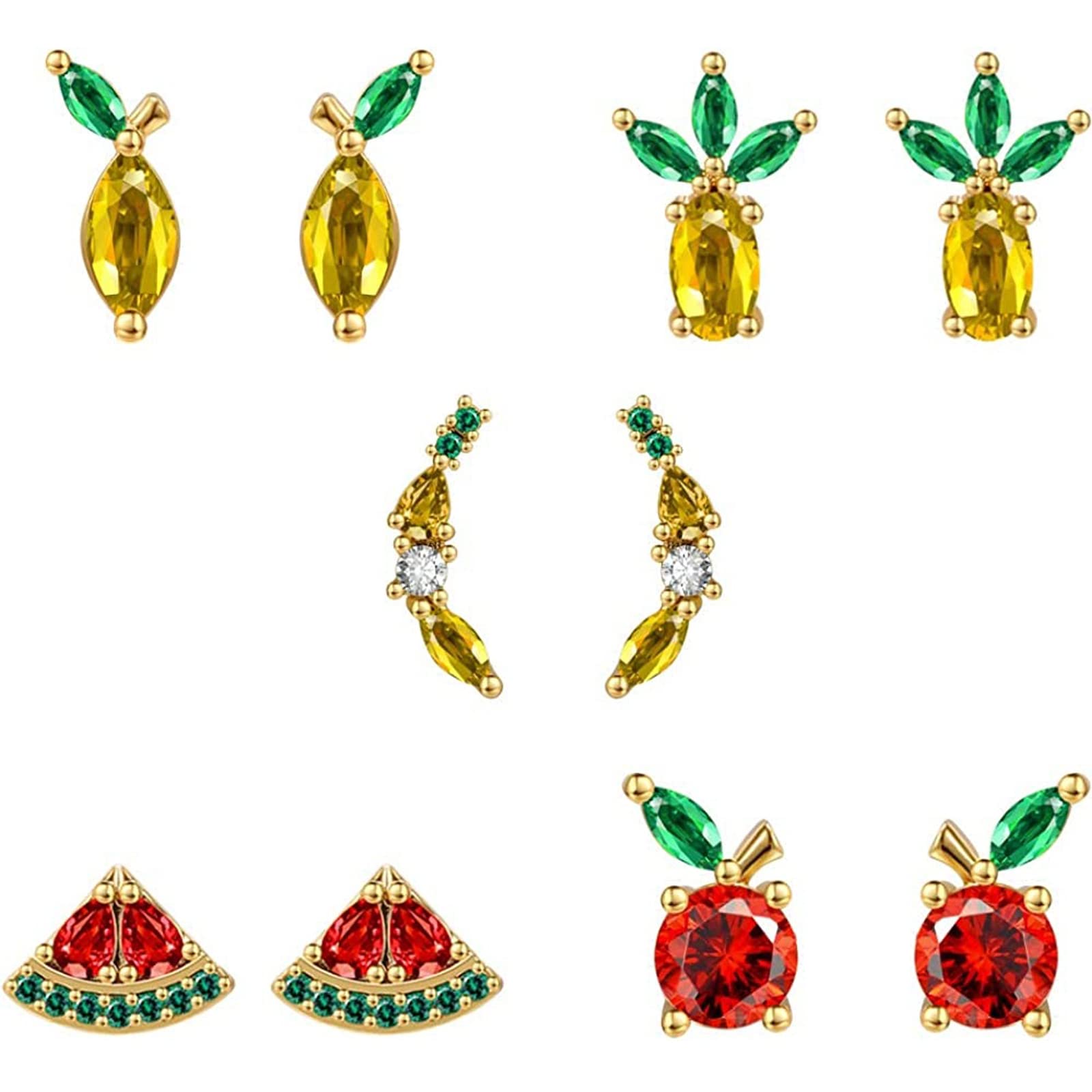 14K Gold Plated Cherry Stud Earrings for Women - Summer Tropical Fruit Jewelry Gift for Girls | Perfect for Beach Vacations, Parties & Everyday Wear