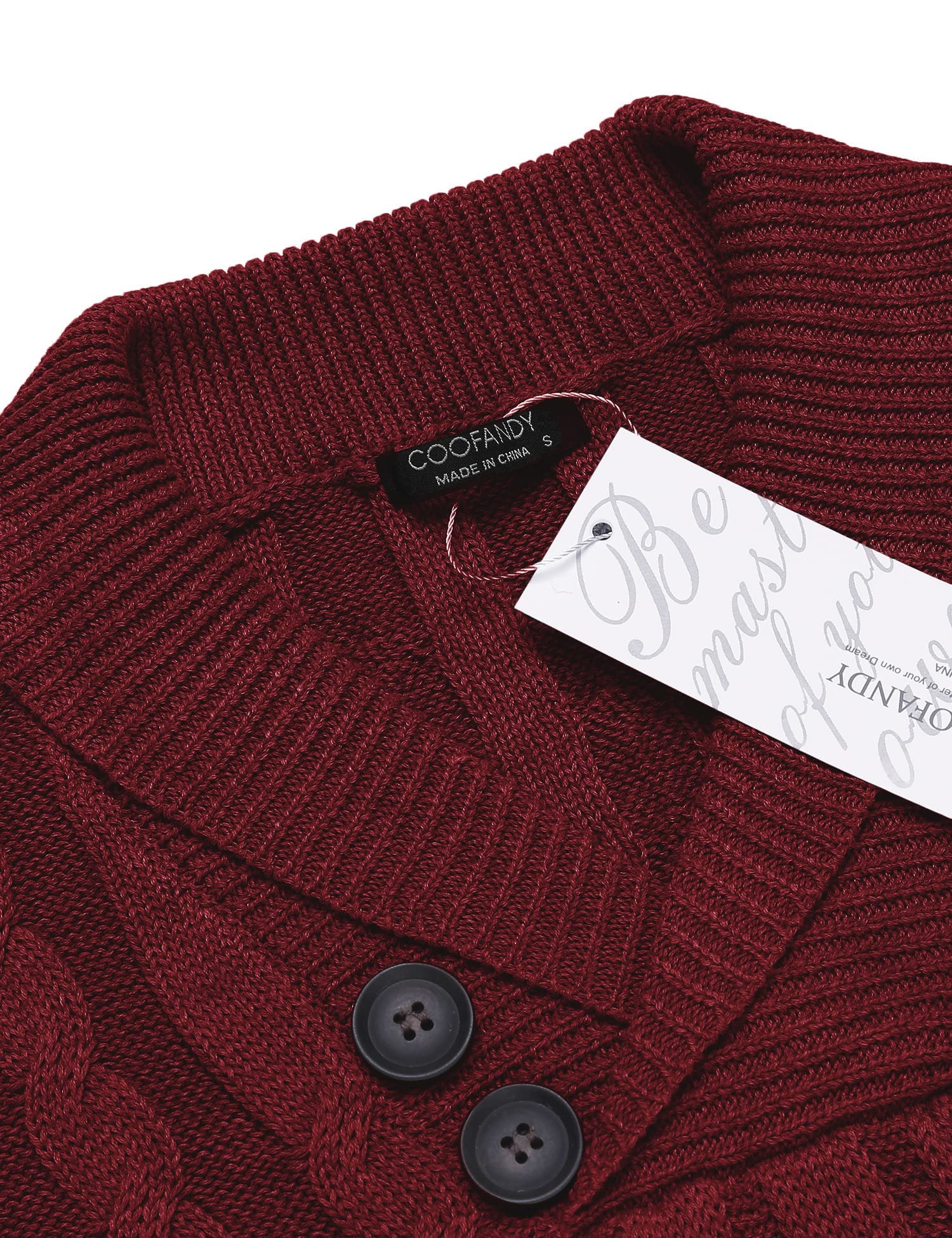 COOFANDY Men's Slim Fit Shawl Collar Pullover Sweater - Casual Button Cable Knit Sweater for Fall & Winter | Office, Dating & Holiday Outfits