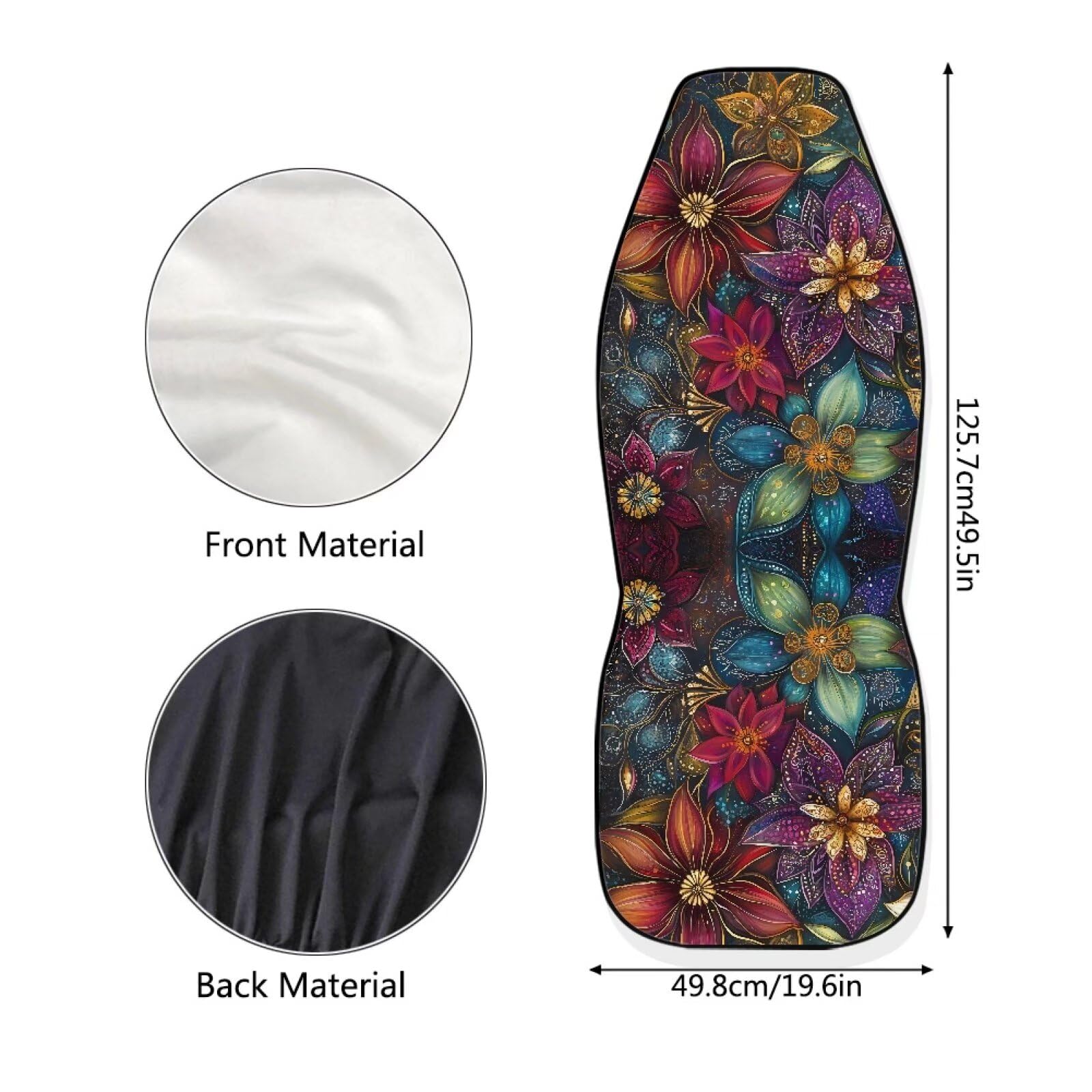 Aesthetic Dahlia Car Seat Covers - 2pcs Front Seat Protectors for Cars