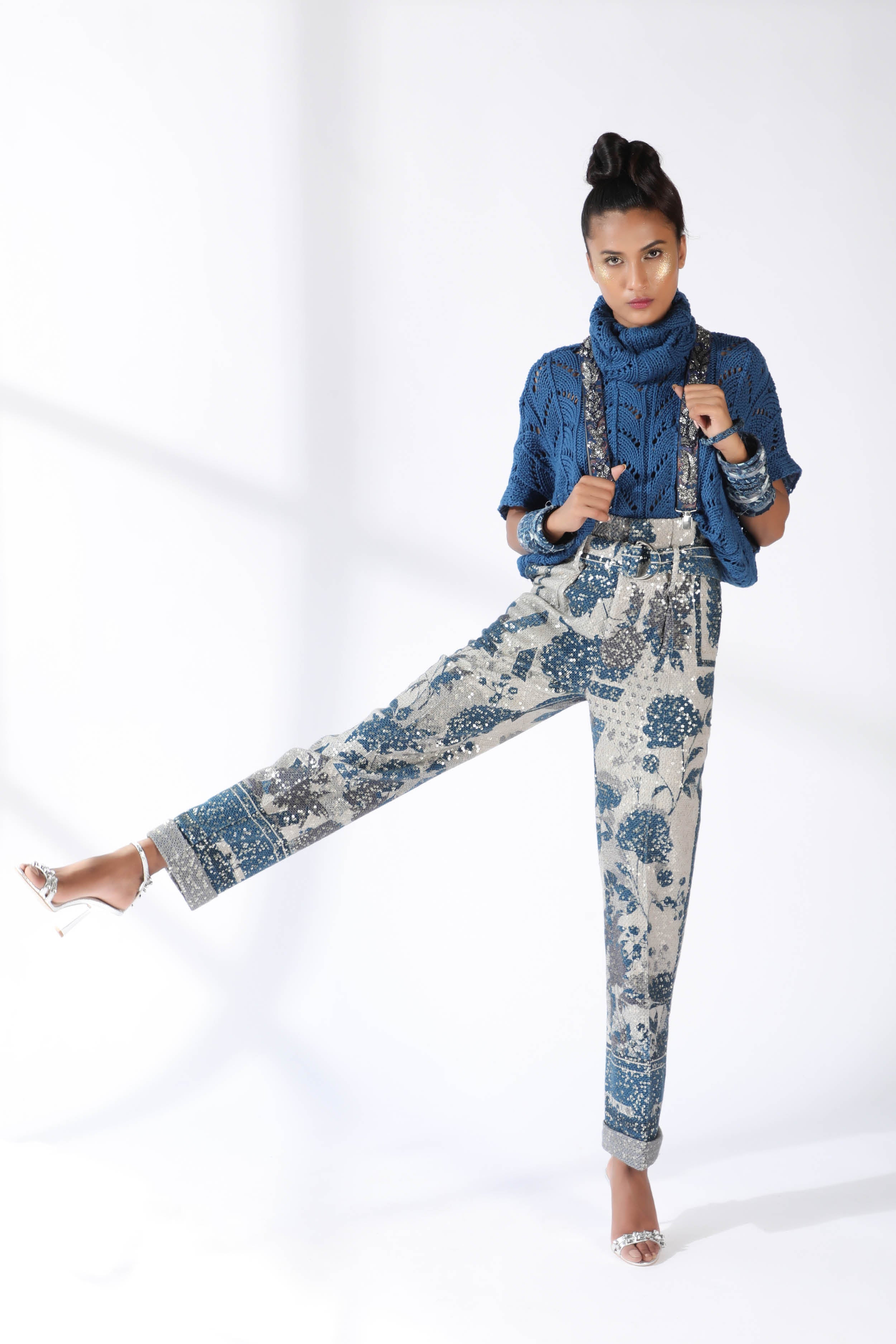 Floral Print High Waisted Wide Leg Pants for Women - Soft Crepe Fabric - Boho Chic Style for Casual Wear, Office & Summer Outfits
