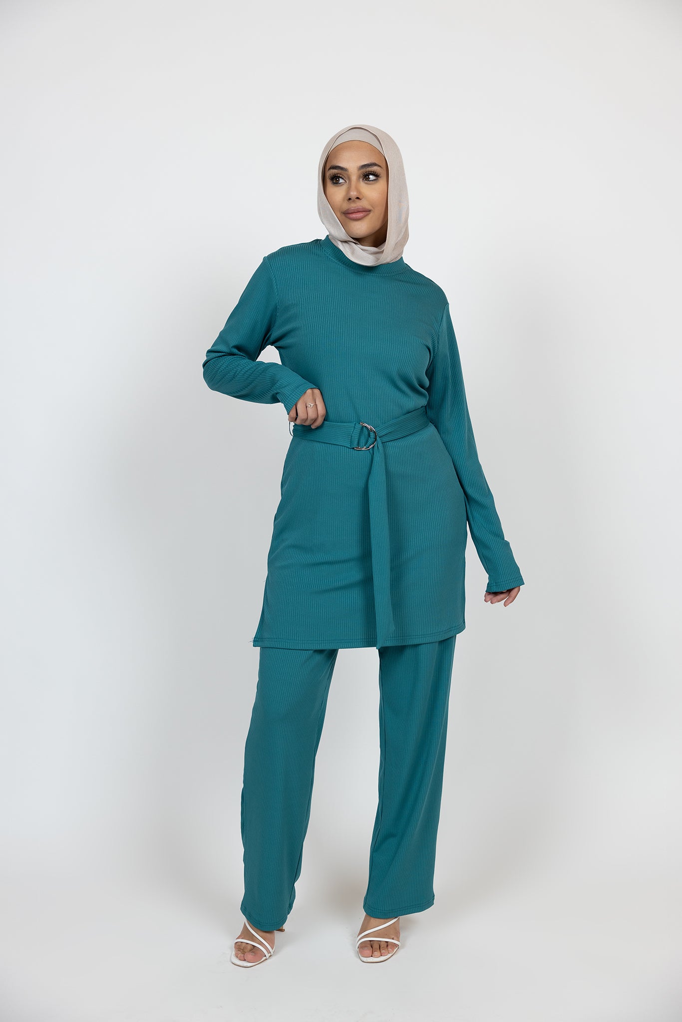 Elarra High Waist Ribbed Pants for Women - Stretchy Comfort Fit, Trendy Casual & Lounge Wear - Perfect for Yoga, Workouts, and Everyday Outfits