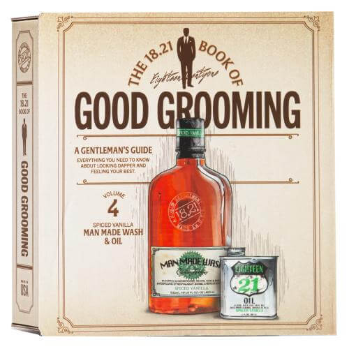 18.21 Man Made Spiced Vanilla Men's Grooming Gift Set - Perfect Holiday Gift for Men, Birthday & Special Occasions