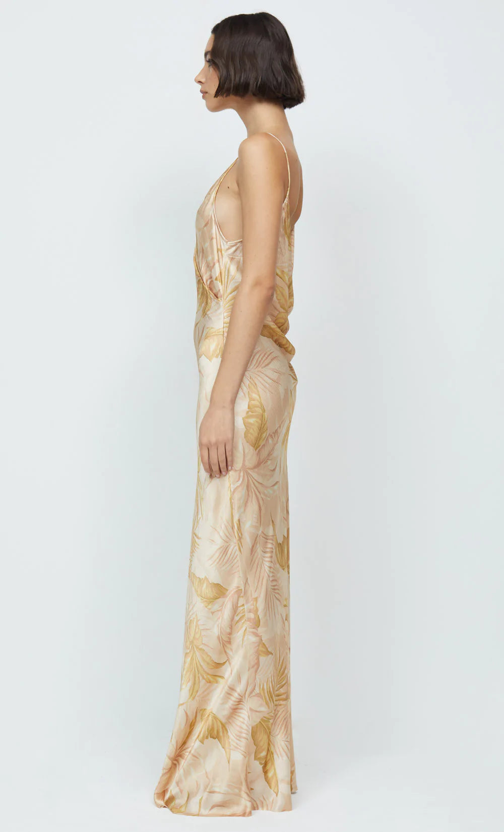 Stylish Dusty Palms Maxi Dress for Women - Boho Floral Print Summer Beach Dress - Perfect for Vacations, Weddings & Outdoor Parties