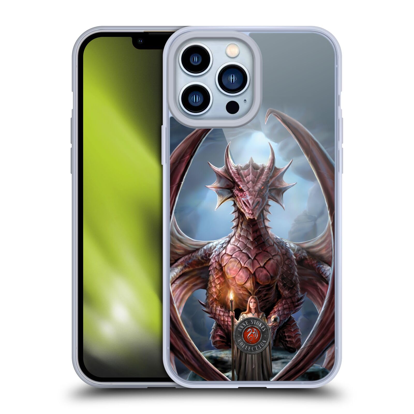 Officially Licensed Anne Stokes Guardian Dragon Friendship Soft Gel Case for Apple iPhone 13 Pro Max - Cute Protective Phone Cover with Unique Artwork, Perfect Gift for Fantasy Lovers & Best Friends