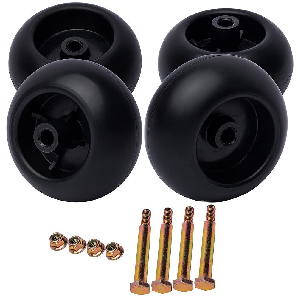 4 Pack Lawn Mower Deck Wheels Replacement - Compatible with Craftsman, Husqvarna, Cub Cadet (Models 753-04856A, 133957, 734-3058B) - Durable Replacement Wheels for Smooth Lawn Mowing & Yard Maintenance