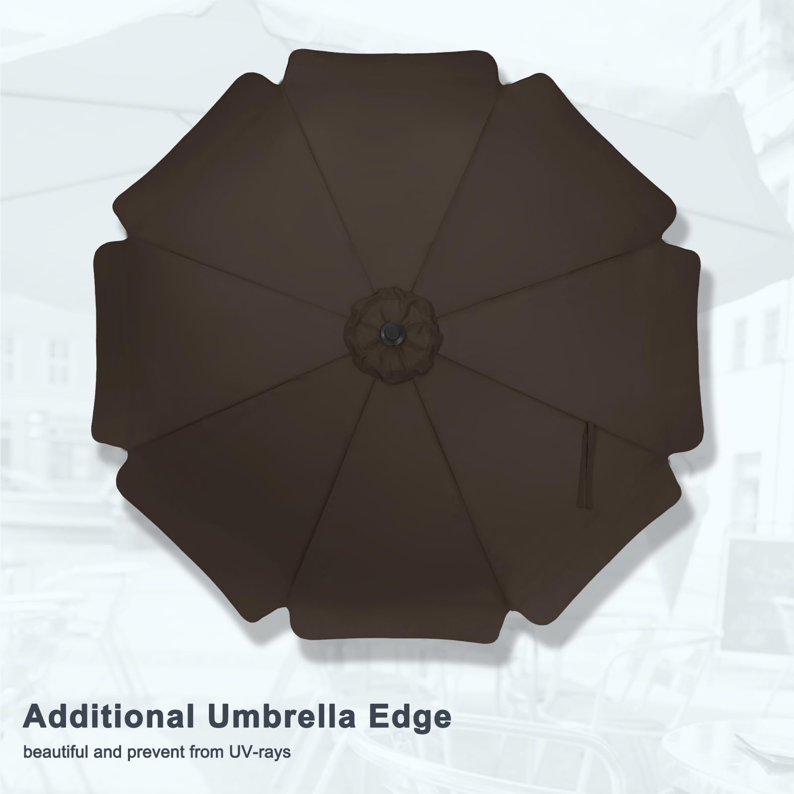 MASTERCANOPY 10ft Brown Patio Umbrella with 8 Ribs - Heavy Duty Outdoor Market Umbrella for Restaurants, Cafes & Backyard Dining - Sun Protection & Weather Resistant