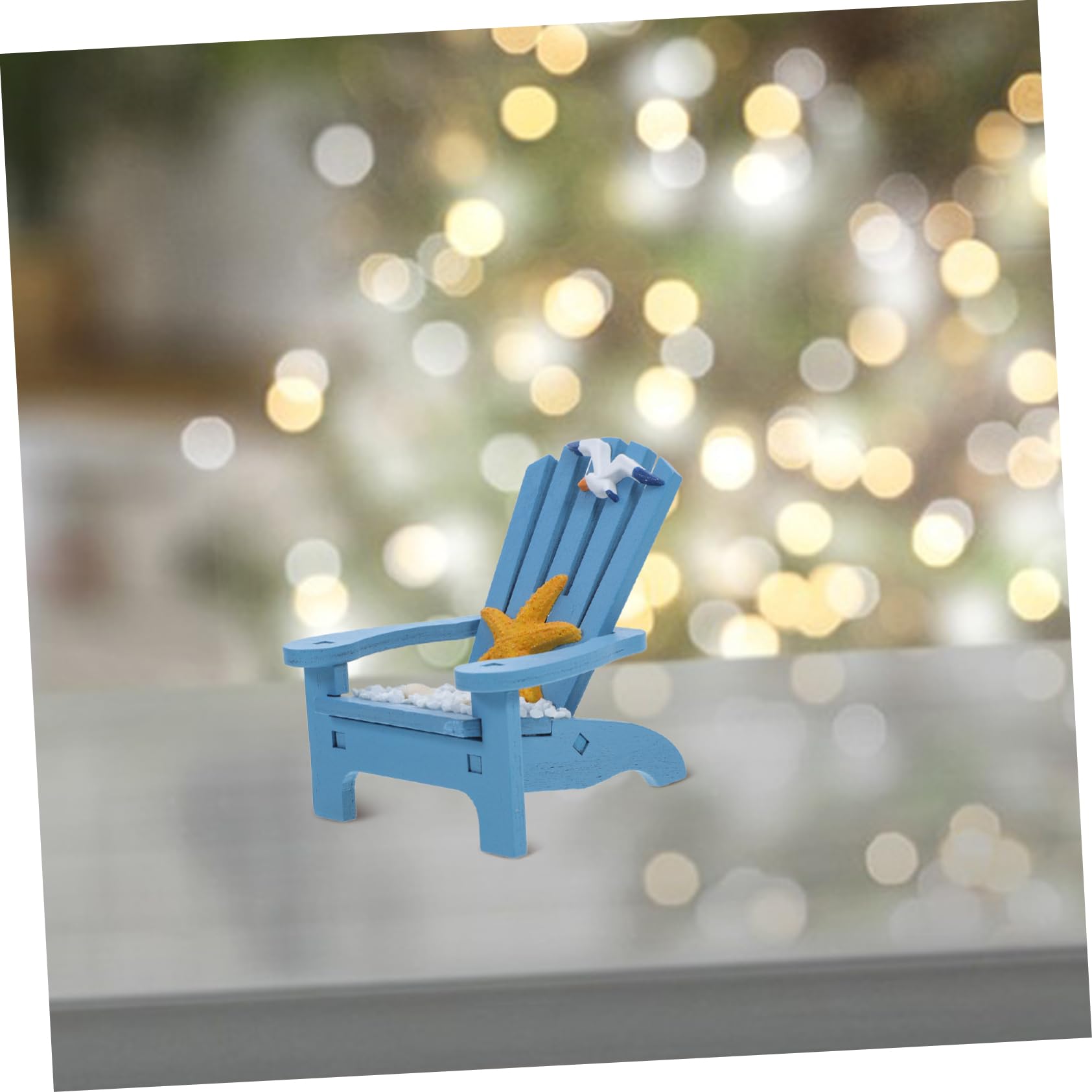 Miniature Wooden Beach Chairs - Nautical Cake Toppers & Fairy Garden Decor - Adirondack Style Deck Chairs for DIY Crafts, Wedding Centerpieces & Coastal Home Decor