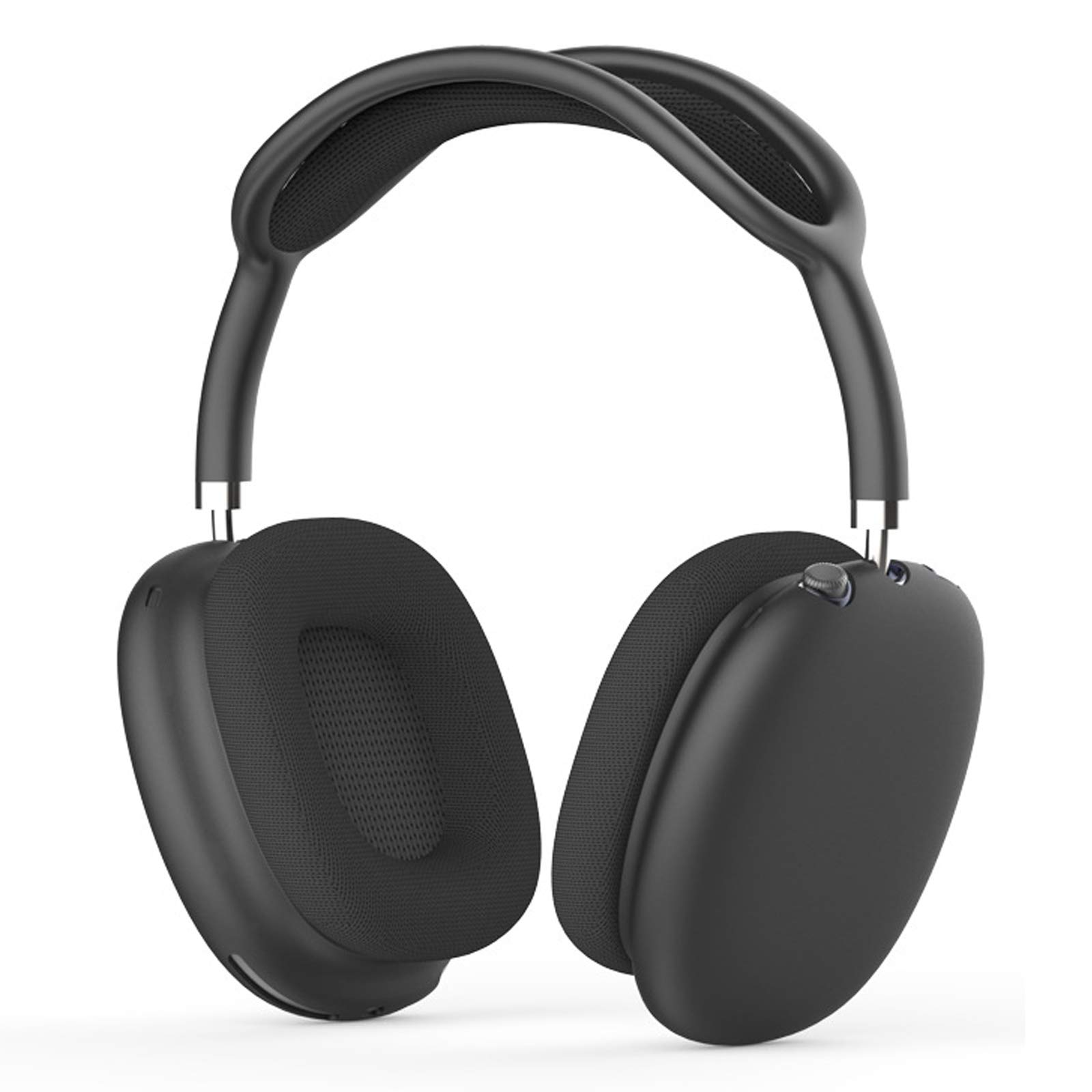 Youkei Silicone Protective Case Cover for AirPods Max - Shockproof Skin Cover with Earcup Protectors & Cushions Replacement (Black) - Perfect for Travel, Gym, and Daily Use