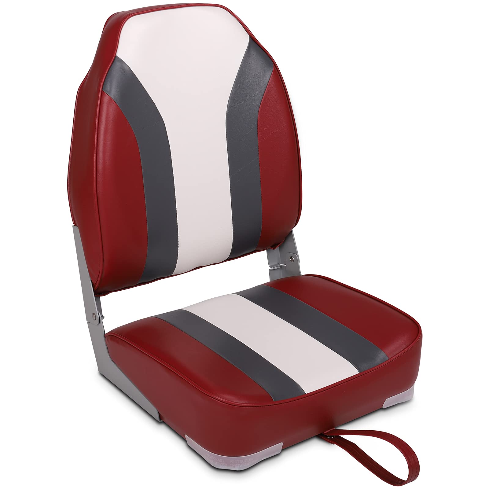 Leader Accessories High Back Fishing Folding Boat Seat - Comfortable & Adjustable Marine Chair for Boating, Kayaking, and Outdoor Fishing Adventures