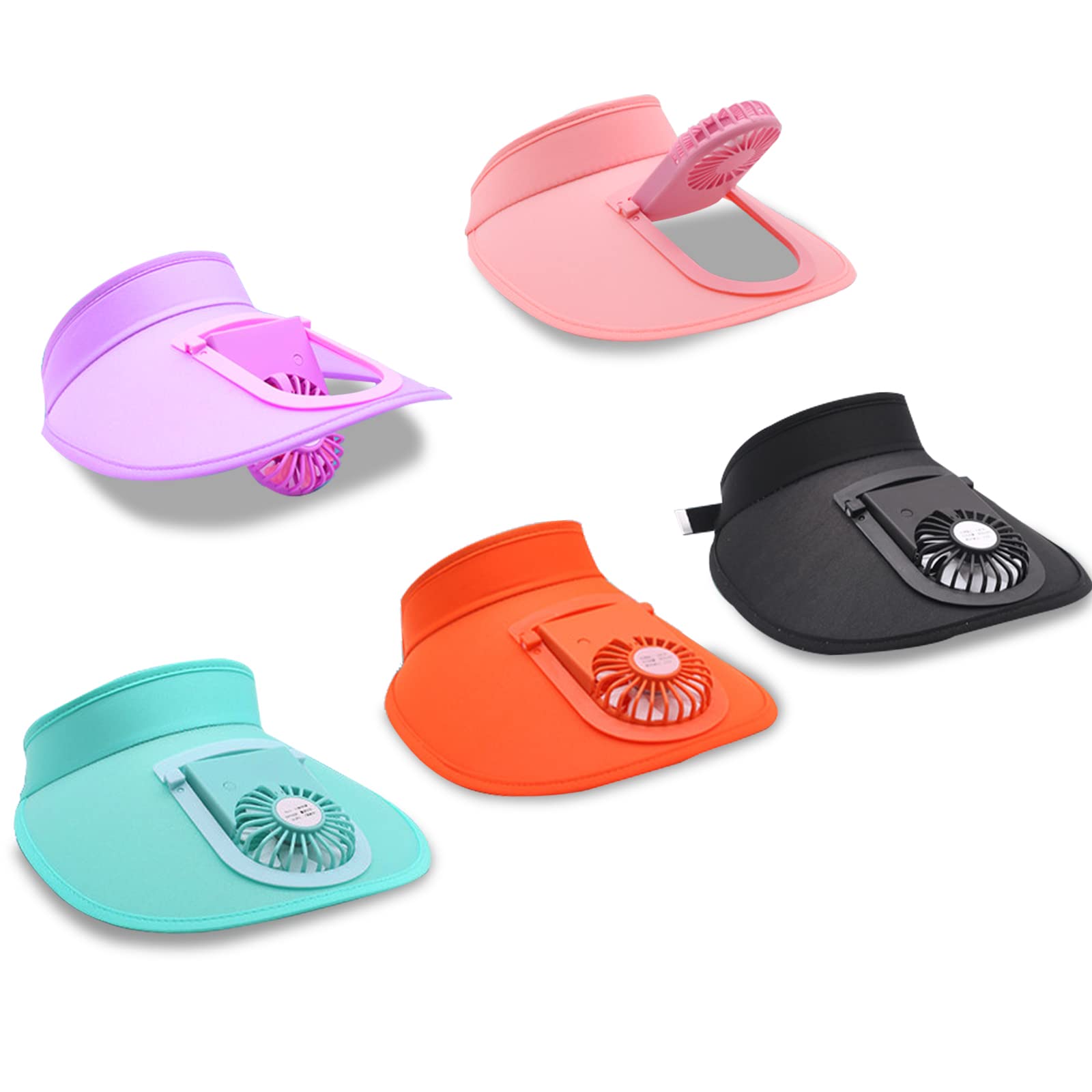 Women's Sun Visor Hat with Built-in Fan - 3-Speed Adjustable Cooling Visor for Outdoor Activities - Large Sun Protection for Running, Hiking, Beach & Gardening