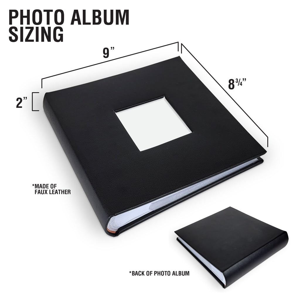 Personalized Photo Album - Custom Engraved Scrapbook Holds 200 4x6 Photos | Leatherette Cover with Laser Engraving | Add Your Own Message | Perfect for Weddings, Anniversaries & Family Memories