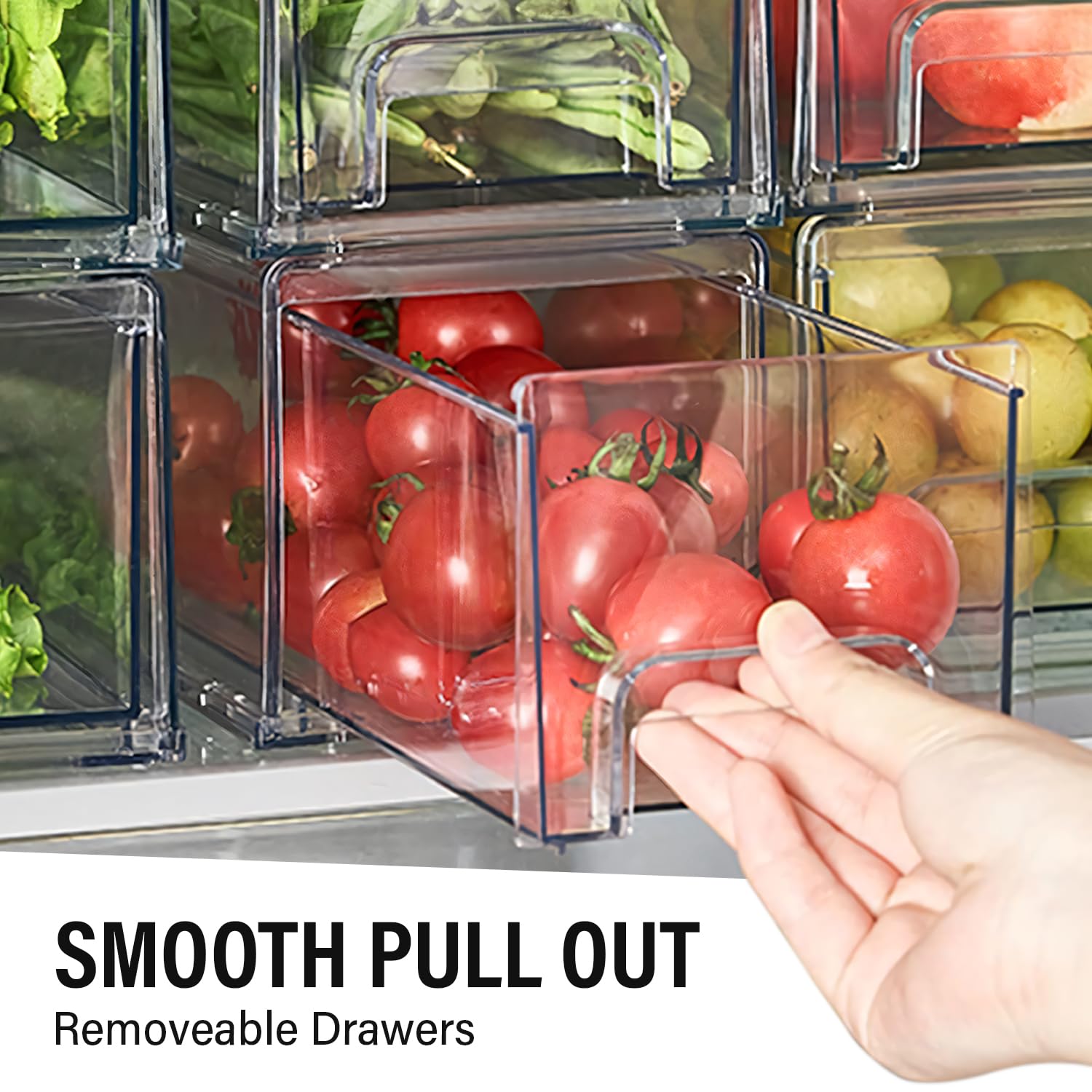 Clear Plastic Storage Drawer Organizer Bins - Versatile Kitchen, Pantry & Fridge Organization Solutions for Efficient Home Storage and Decluttering