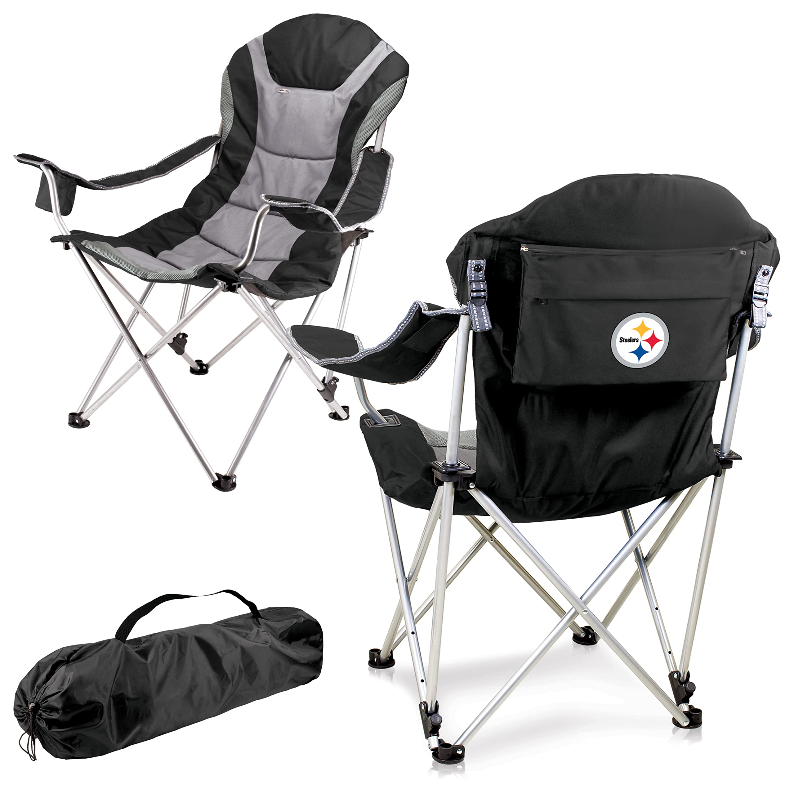 PICNIC TIME NFL Reclining Camping Chair for Adults - Portable Beach & Sports Chair with Carry Bag - Perfect for Outdoor Games, Tailgating & Relaxing