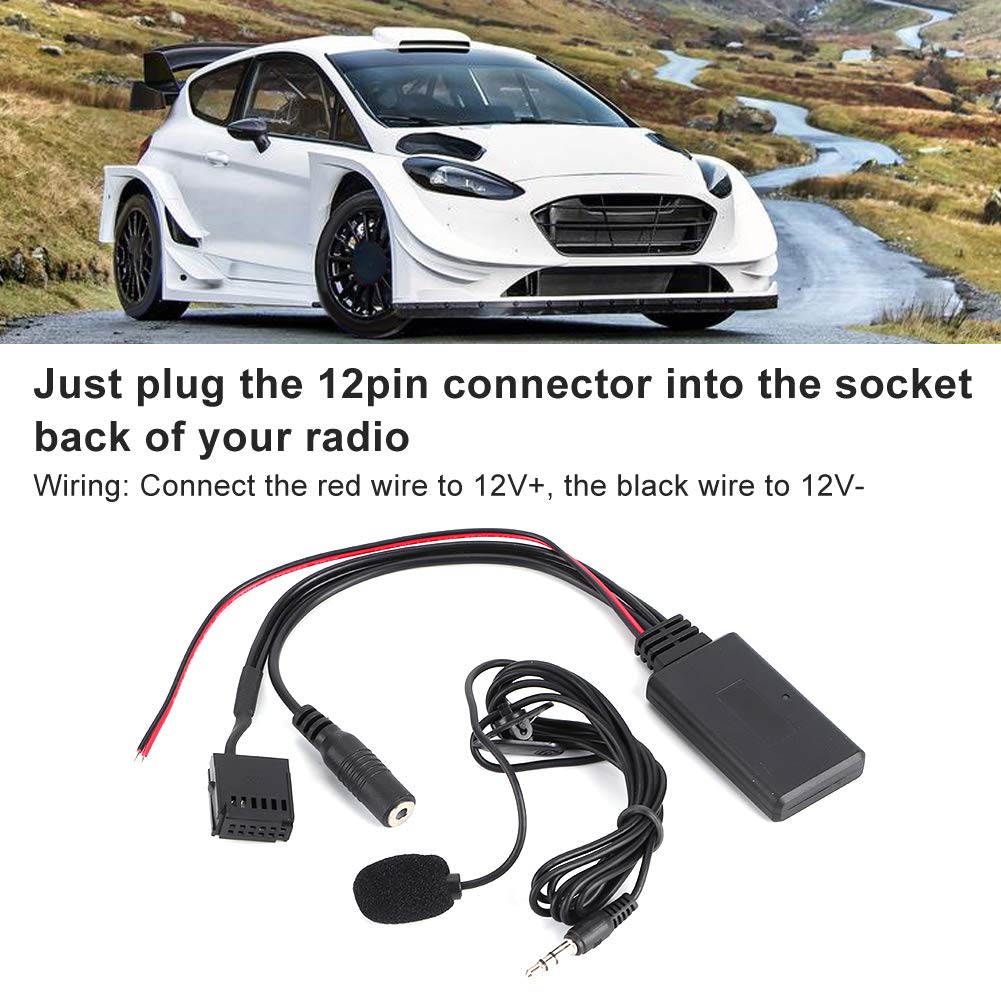 6000cd Bluetooth Car Adapter with Microphone - Wireless AUX-IN Module for Hands-Free Calling | Compatible with Ford Focus, Mondeo, Fiesta, Fusion & Transit | Perfect for Music Streaming & Safe Driving