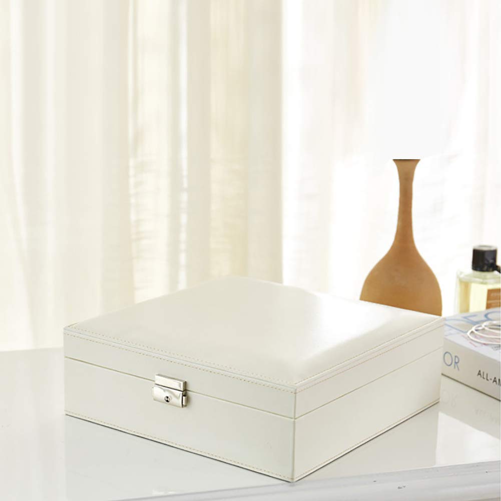 2-Layer Cotton Jewelry Box with Mirror - Elegant Storage & Display Organizer for Rings, Necklaces, Earrings | Perfect for Vanity, Dresser & Travel